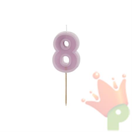 CANDELINA NUMERO 8 VIOLA 6 CM