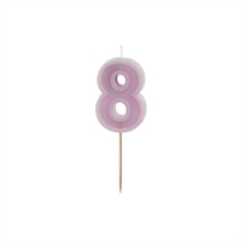 CANDELINA NUMERO 8 VIOLA 6 CM