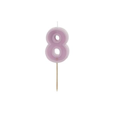 CANDELINA NUMERO 8 VIOLA 6 CM