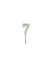 CANDELINA NUMERO 7 VERDE SALVIA 6 CM