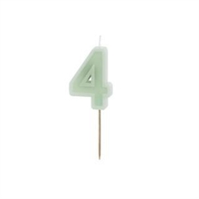 CANDELINA NUMERO 4 VERDE SALVIA 6 CM
