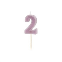 CANDELINA NUMERO 2 VIOLA 6 CM