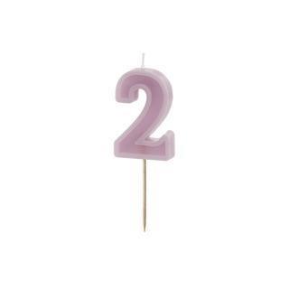 CANDELINA NUMERO 2 VIOLA 6 CM