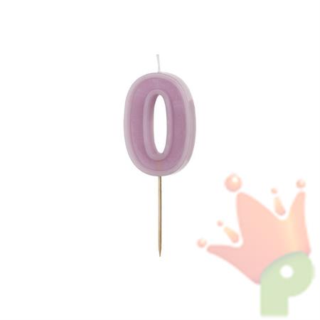 CANDELINA NUMERO 0 VIOLA 6 CM