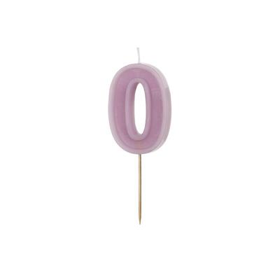 CANDELINA NUMERO 0 VIOLA 6 CM