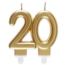 CANDELINA NUMERO 20 ORO 7,5X9 CM