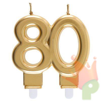 CANDELINA NUMERO 80 ORO 7,5X9 CM