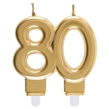 CANDELINA NUMERO 80 ORO 7,5X9 CM
