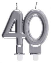 CANDELINA NUMERO 40 ARGENTO 7,5X9CM