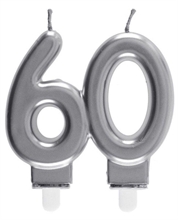 CANDELINA NUMERO 60 ARGENTO 7,5X9CM