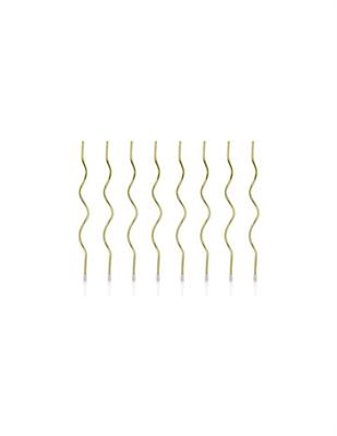 CANDELINE STELO RICCIOLO ORO 14CM 8PZ