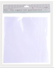 VELO ORGANZA QUADRATO BIANCO 24CM 50PZ