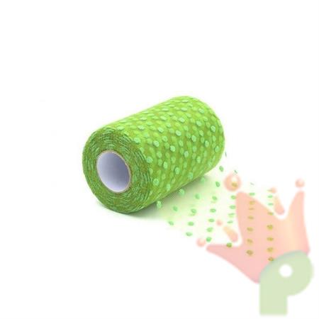 TULLE POIS 12,5X25MT VERDE ACIDO