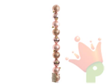 PALLINE PER ALBERO IN TUBO 10 PZ COL ROSA DIA 6