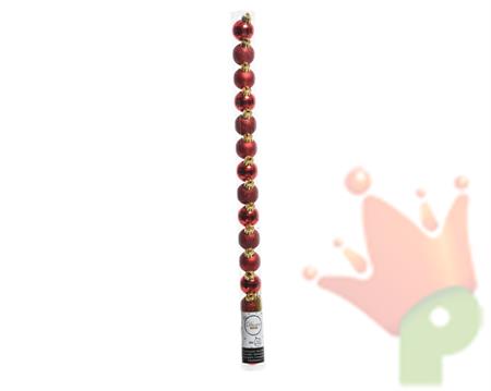PALLINE PER ALBERO 30MM ROSSO 15 PZ IN TUBO