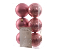 PALLINE PER ALBERO DA 6 PZ ROSA SCURO dia8cm