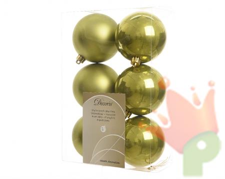PALLINE PER ALBERO 6 PZ VERDE OLIVA dia8cm