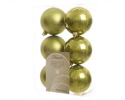 PALLINE PER ALBERO 6 PZ VERDE OLIVA dia8cm