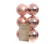 PALLINE PER ALBERO ROSA CHAMPAGNE 6 PZ dia8cm