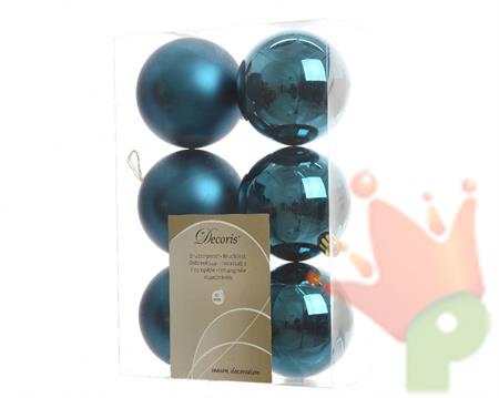 PALLINE PER ALBERO 6 PZ DIA 8 BLU PETROLIO
