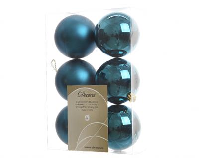PALLINE PER ALBERO 6 PZ DIA 8 BLU PETROLIO
