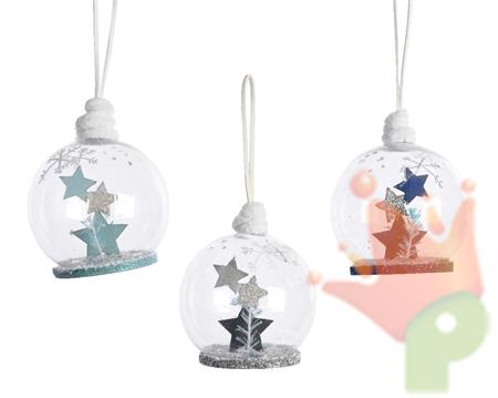 PALLINA CON FIGURA NATALIZIA BLU ASS 18X8X9