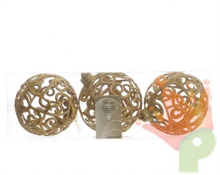PALLINE TRAFORATE ORO 3 PZ dia8cm