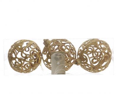 PALLINE TRAFORATE ORO 3 PZ dia8cm