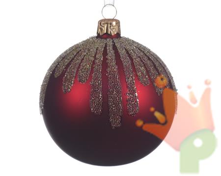 PALLINA PER ALBERO BORDEAUX CON DECORO ORO DIA 8