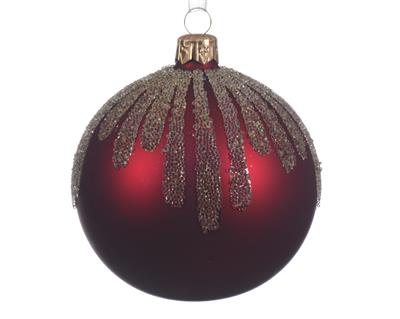 PALLINA PER ALBERO BORDEAUX CON DECORO ORO DIA 8