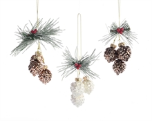 PENDENTI PER ALBERO DI NATALE PIGNE 2,5X4CM