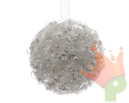 PALLINA DI NATALEBIANCACON GLITTER 8 CM
