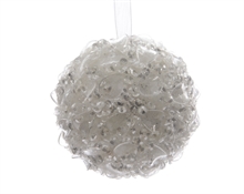 PALLINA DI NATALEBIANCACON GLITTER 8 CM