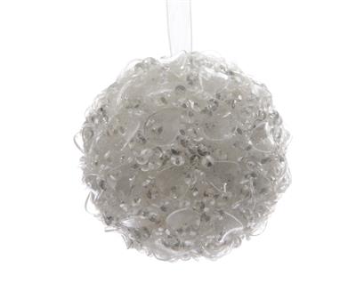 PALLINA DI NATALEBIANCACON GLITTER 8 CM