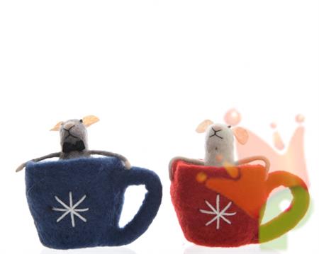 TAZZA IN FELTRO CON TOPOLINO PENDENTE ASSORTITI