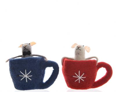 TAZZA IN FELTRO CON TOPOLINO PENDENTE ASSORTITI