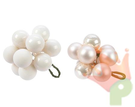 GRAPPOLO PALLINE BIANCO PERLA 2CM 10PZ