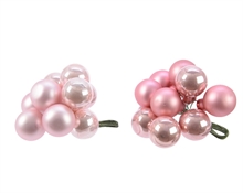 PALLINE DI NATALE A GRAPPOLO ROSA 10 PZ