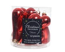 PALLINE NATALIZIE GOCCIA VETRO ROSSO 2,7X2,7X7,5 12 PZ