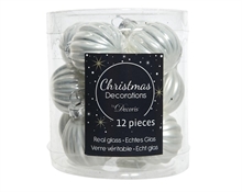 PALLINE NATALIZIE BIANCO PERLA IN VETRO DIA 3CM BOX DA 12 PZ