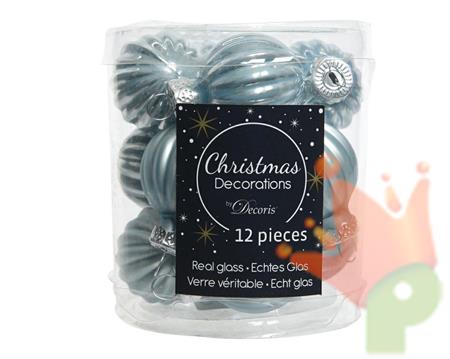 PALLINE NATALIZIE BLU DIA 3CM BOX DA 12 PZ