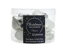 PALLINE NATALIZIE 4 FIGURE ARGENTO BOX DA 12 PZ