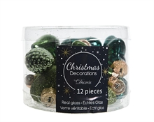 PALLINE NATALIZIE 4 FIGURE VERDE BOX DA 24 PZ