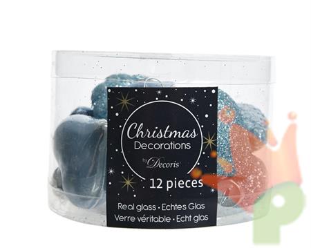 PALLINE NATALIZIE 4 FIGURE BLU BOX DA 24 PZ
