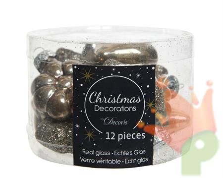 PALLINE NATALIZIE 4 FIGURE NATURALE BOX DA 12 PZ