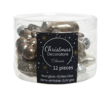 PALLINE NATALIZIE 4 FIGURE NATURALE BOX DA 12 PZ
