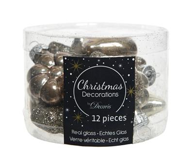 PALLINE NATALIZIE 4 FIGURE NATURALE BOX DA 12 PZ