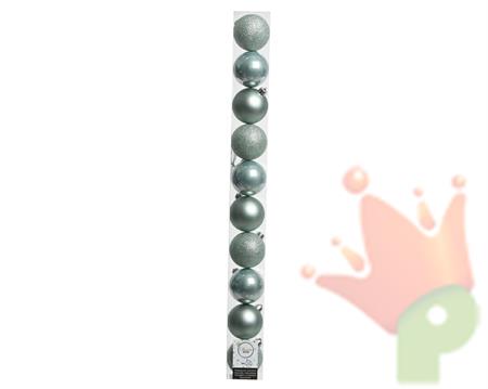 PALLINE PER ALBERO 60MM VERDE TIFFANY 10 PZ IN TUBO