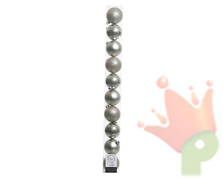 PALLINE PER ALBERO 60MM BIANCO NATURALE 10 PZ IN TUBO
