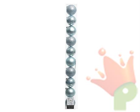 PALLINE PER ALBERO 60MM AZZURRO 10 PZ IN TUBO